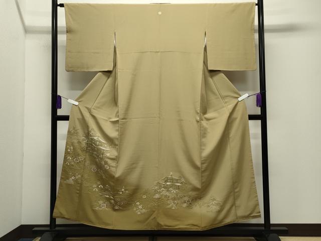 平和屋着物●豪華色留袖 総刺繍 風景草花文 暈し染め 正絹 逸品 CABI0482gh