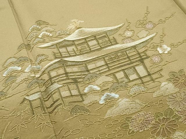 平和屋着物●豪華色留袖 総刺繍 風景草花文 暈し染め 正絹 逸品 CABI0482gh