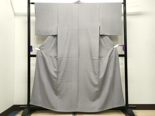 平和屋着物●江戸小紋 寺山存男 万筋 深紫色×白色 正絹 逸品 CABI0483gh
