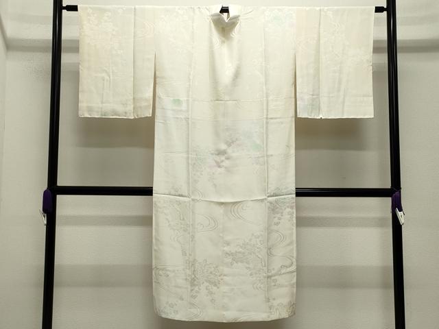 平和屋着物●長襦袢 袷 流水地紙花地紋 暈し染め 正絹 逸品 CABI0484gh