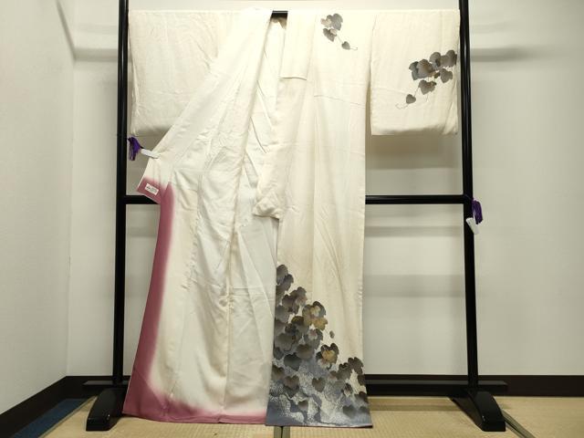 平和屋着物●皇室デザイナー 中村乃武夫 訪問着 蔦の葉文 暈し染め 金彩 やまと誂製 ロング丈 正絹 逸品 CABI0486gh
