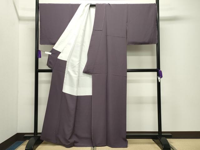 平和屋着物●上質な色無地 葡萄鼠色 正絹 逸品 未使用 CABI0489gh