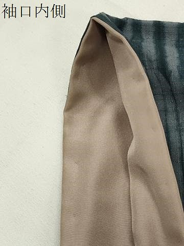 平和屋着物●上質な紬 杢目絞り 幾何学文様 正絹 逸品 CABI0495gh