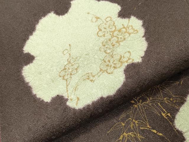 平和屋着物●訪問着 絞り 刺繍 雪輪花文 金彩 正絹 逸品 CABI0497gh