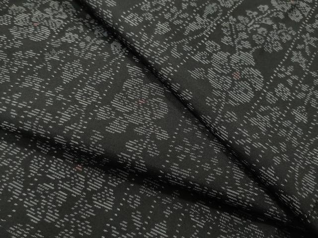 平和屋着物●本場大島紬 花唐草間道 正絹 逸品 CABI0505gh