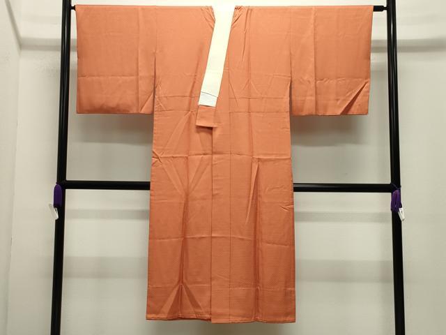 平和屋着物●長襦袢 無双仕立て 色無地 鱗地紋 赤朽葉色 やまと誂製 正絹 逸品 CABI0509gh