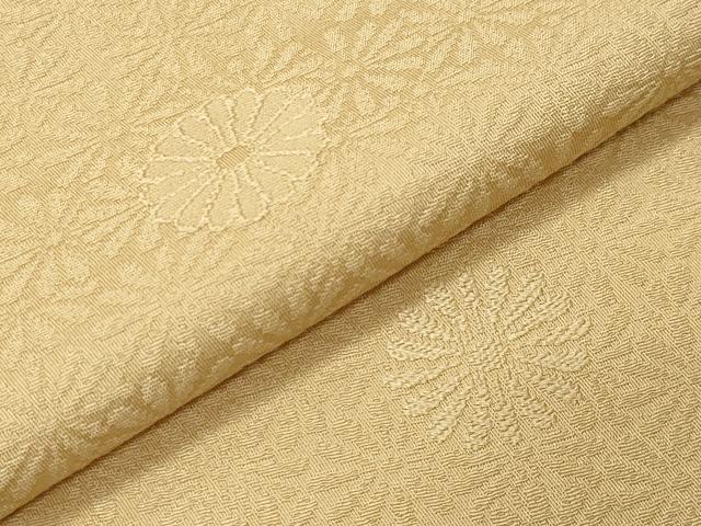 平和屋着物●上質な色無地 小石丸 舞菊地紋 花葉色 反端付き ロング丈 正絹 逸品 CABI0516gh