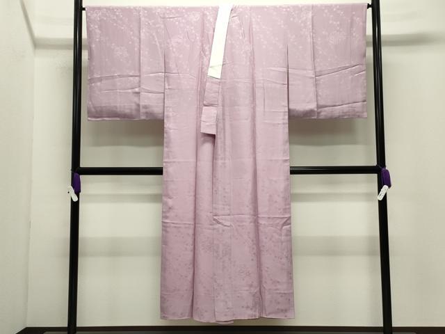平和屋着物●長襦袢 袷 色無地 雪輪花地紋 石竹色 正絹 逸品 CABI0520gh