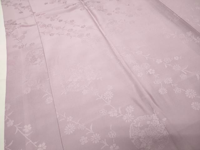 平和屋着物●長襦袢 袷 色無地 雪輪花地紋 石竹色 正絹 逸品 CABI0520gh