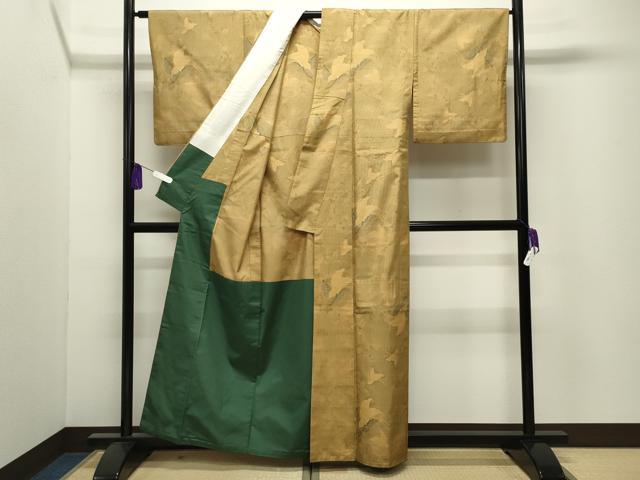 平和屋着物●上質な紬 舞蝶文 胴抜き仕立て 正絹 逸品 CABI0532gh
