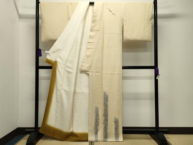 平和屋着物●訪問着 駒刺繍 手描き 草花文 暈し染め 金彩 正絹 逸品 CABI0533gh