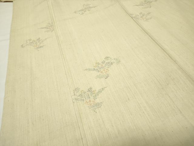 平和屋着物●結城紬 80亀甲 飛び亀甲柄 花唐草文 正絹 逸品 未使用 CABI0534gh
