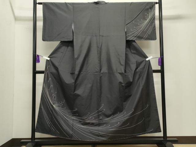 平和屋着物●訪問着 紬地 刺し子 乱菊 さが美扱い 正絹 逸品 未使用 CABI0537gh