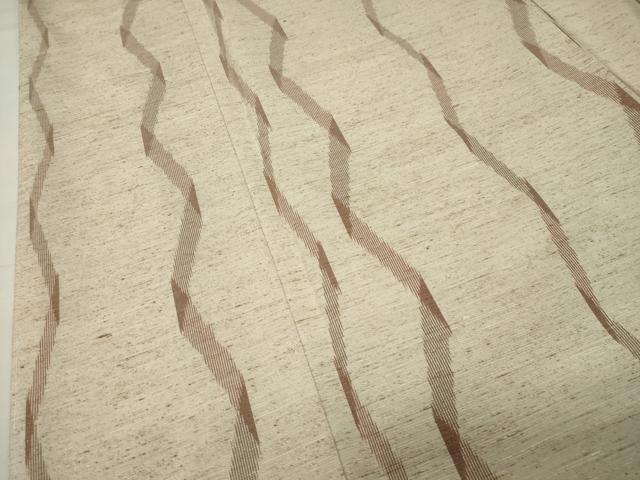 平和屋着物●ぜんまい紬 竹田省三作 よろけ縞 証紙付き 正絹 逸品 未使用 CABI0539gh