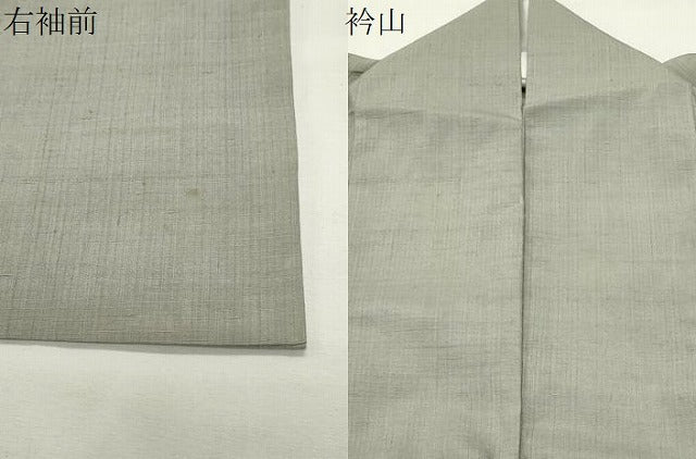 平和屋着物●上質な紬 色無地 青磁鼠色 正絹 逸品 CABI0546gh