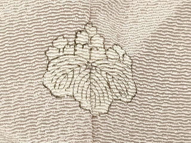 平和屋着物●訪問着 手描き 草花文 鬼しぼ縮緬 反端付き 正絹 逸品 CABI0547gh