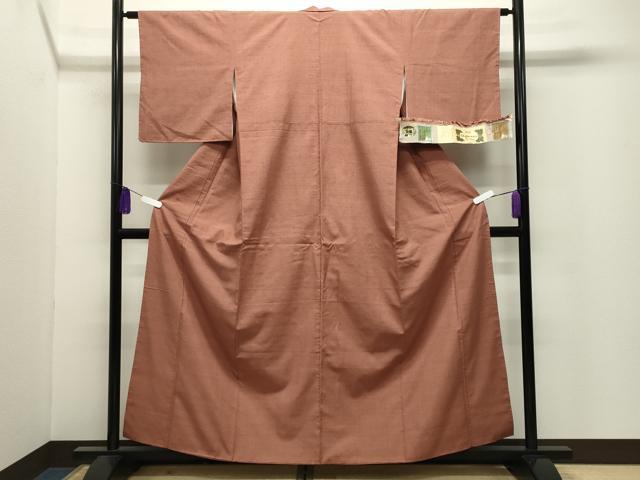 平和屋着物●本場結城玉紬 結織苑 草木染 色無地 駱駝色 証紙付き 正絹 逸品 CABI0567gh