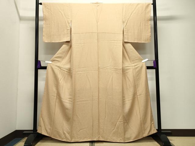 平和屋着物●上質な色無地 花唐草地紋 蜂蜜色 正絹 逸品 未使用 CABI0576gh
