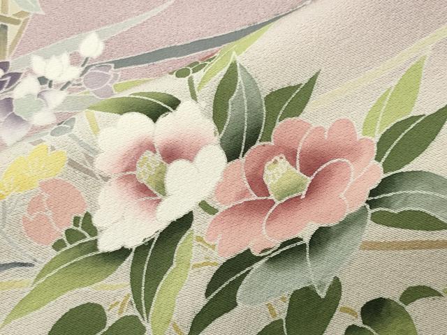 平和屋着物●訪問着 友禅 花籠文 暈し染め 正絹 逸品 未使用 CABI0579gh