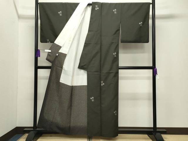 平和屋着物●上質な紬 さくらんぼ 正絹 逸品 CABI0588gh