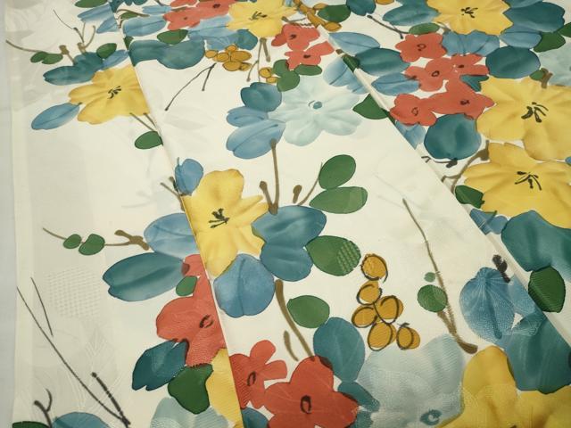 平和屋着物●上質な小紋 地紋起こし 枝花文 正絹 逸品 CABI0589gh