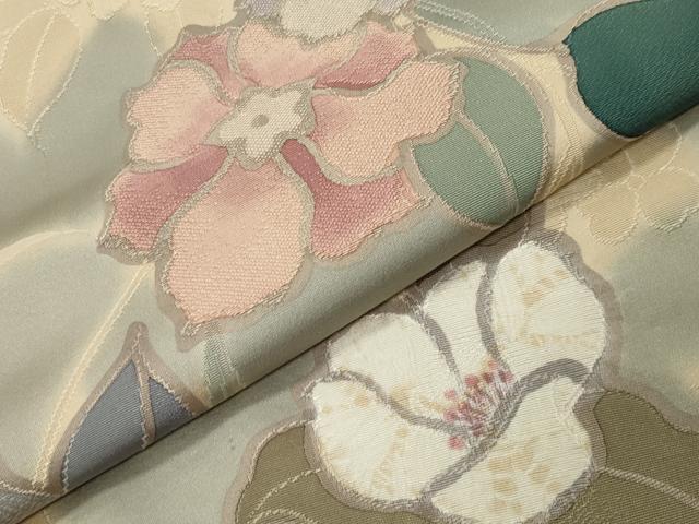 平和屋着物●上質な小紋 地紋起こし 草花文 正絹 逸品 未使用 CABI0594gh