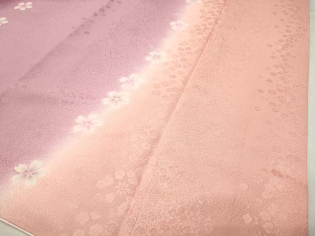 平和屋着物●豪華振袖 駒刺繍 舞桜文 暈し染め 金彩 正絹 逸品 CABI0596gh