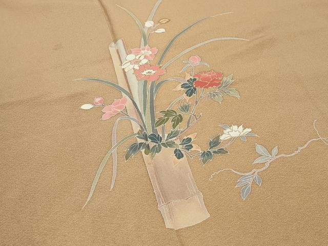 平和屋着物●訪問着 草花文 暈し染め 金彩 正絹 逸品 CABI0597gh
