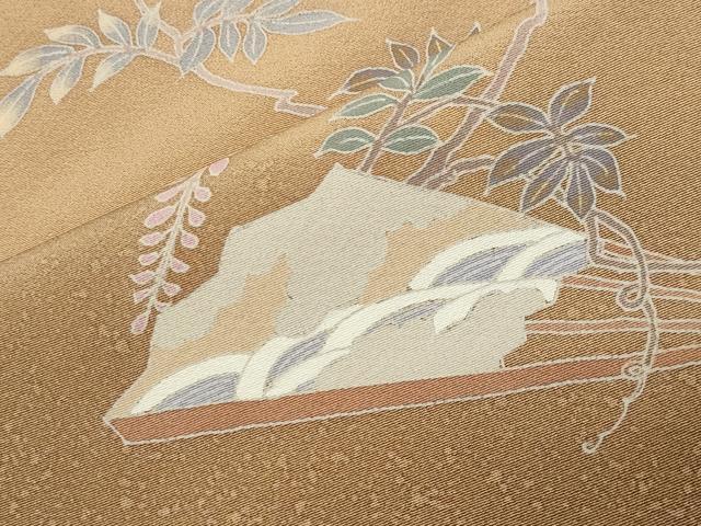 平和屋着物●訪問着 草花文 暈し染め 金彩 正絹 逸品 CABI0597gh