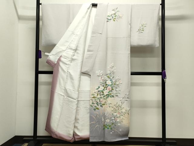 平和屋着物●訪問着 枝花文 暈し染め 金彩 正絹 逸品 CABI0598gh
