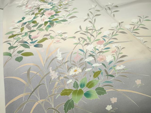 平和屋着物●訪問着 枝花文 暈し染め 金彩 正絹 逸品 CABI0598gh