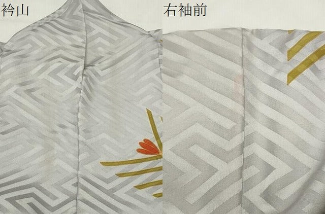 平和屋着物●豪華振袖 駒刺繍 松葉文 暈し染め 金彩 正絹 逸品 CABI0604gh