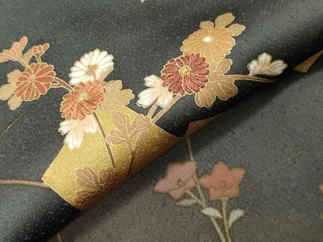 平和屋着物●訪問着 刺繍 箔散らし花文 暈し染め 金彩 正絹 逸品 CABI0605gh