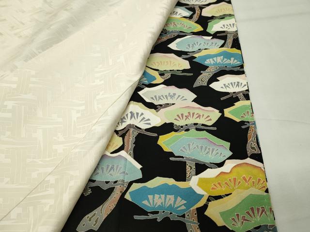 平和屋着物●本加賀友禅作家 百貫華峰 黒留袖 飛鶴松文 正絹 逸品 CABI0606gh