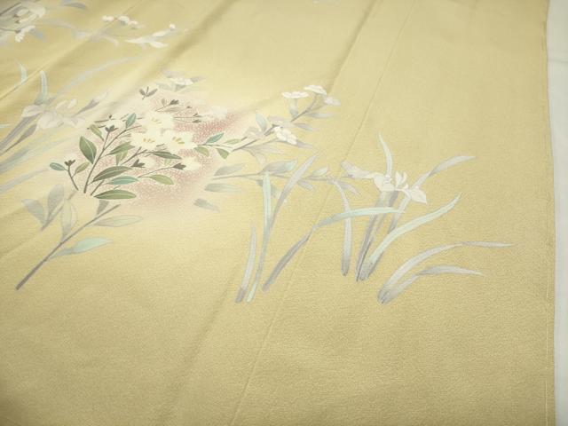 平和屋着物●訪問着 友禅 草花文 暈し染め 正絹 逸品 CABI0607gh