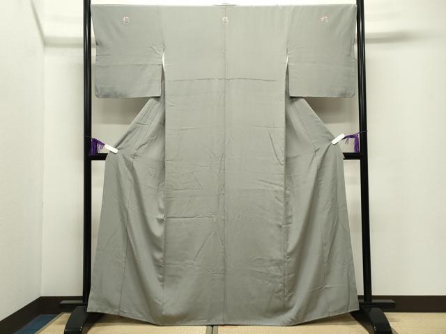 平和屋着物●上質な色無地 作家物 銀鼠色 正絹 逸品 CABI0608gh