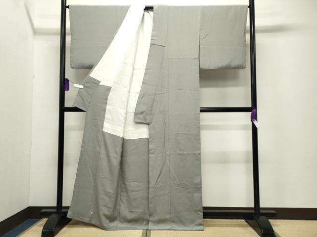 平和屋着物●上質な色無地 作家物 銀鼠色 正絹 逸品 CABI0608gh