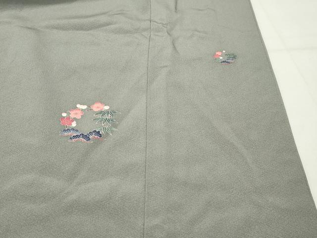 平和屋着物●上質な色無地 作家物 銀鼠色 正絹 逸品 CABI0608gh