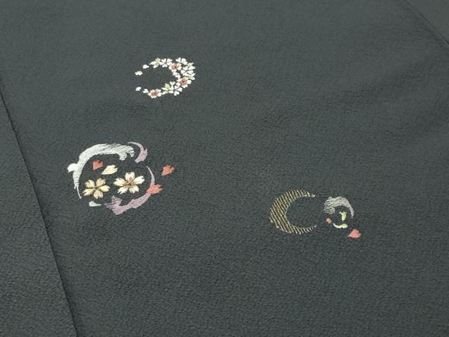 平和屋着物●訪問着 総刺繍 舞桜文 金銀糸 正絹 逸品 CABI0610gh