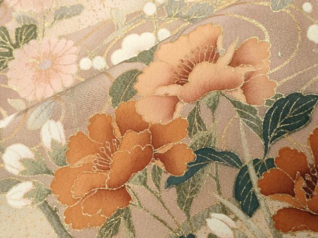 平和屋着物●訪問着 花車休み鳥文 暈し染め 金彩 正絹 逸品 CABI0614gh