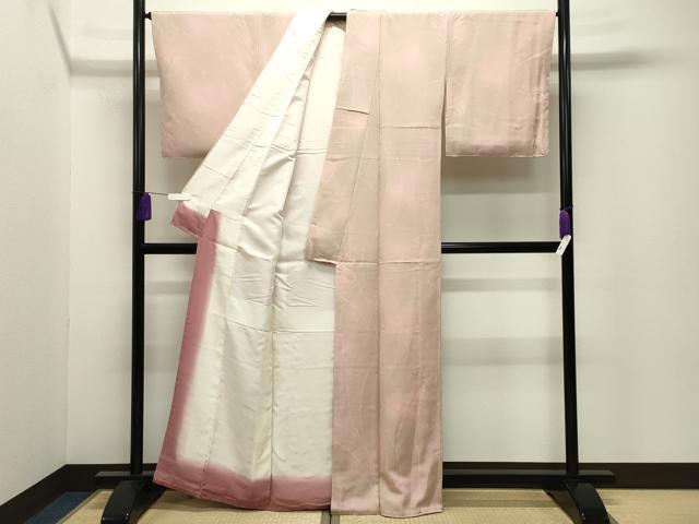 平和屋着物●上質な小紋 地紋起こし 草木文 正絹 逸品 CABI0618gh