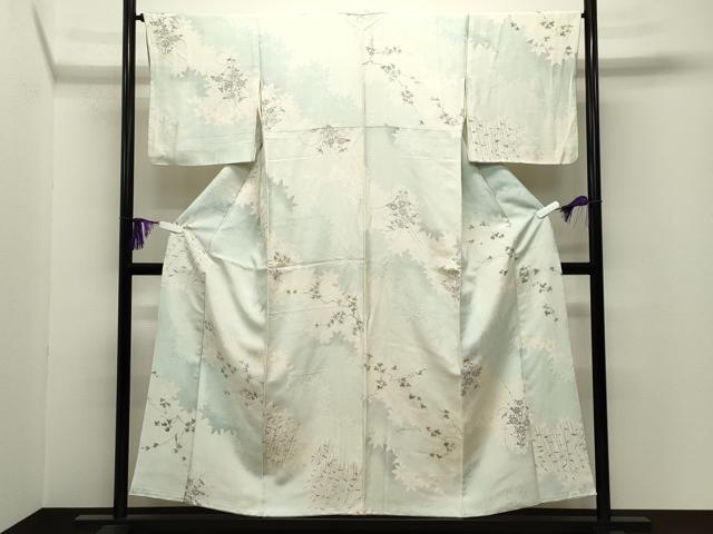 平和屋着物●上質な小紋 地紋起こし 楓花文 正絹 逸品 CABI0619gh