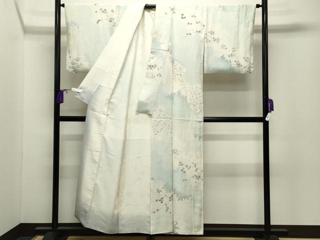 平和屋着物●上質な小紋 地紋起こし 楓花文 正絹 逸品 CABI0619gh