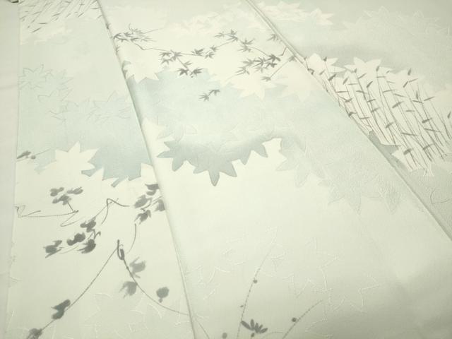 平和屋着物●上質な小紋 地紋起こし 楓花文 正絹 逸品 CABI0619gh