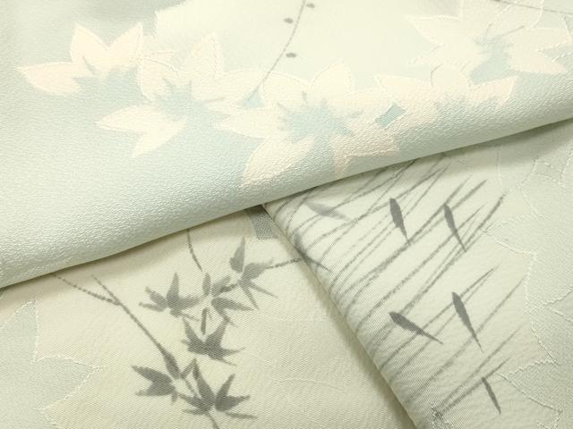 平和屋着物●上質な小紋 地紋起こし 楓花文 正絹 逸品 CABI0619gh