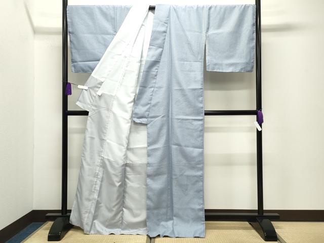 平和屋着物●色無地 舞花地紋 淡藤色 洗える着物 未使用 CABI0622gh