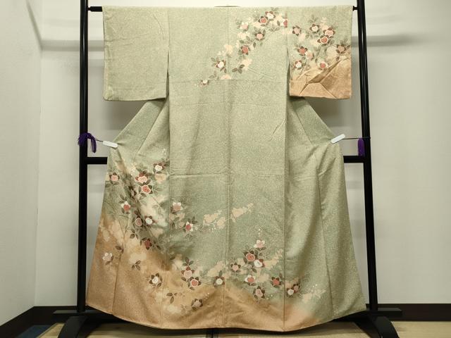 平和屋着物●訪問着 橘花文 暈し染め 金彩 正絹 逸品 CABI0626gh