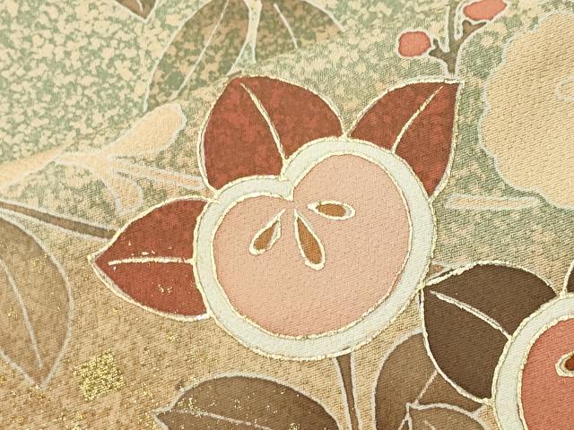 平和屋着物●訪問着 橘花文 暈し染め 金彩 正絹 逸品 CABI0626gh