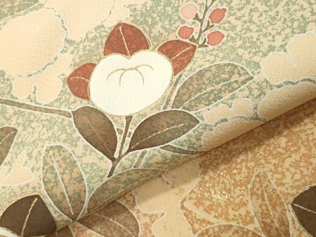 平和屋着物●訪問着 橘花文 暈し染め 金彩 正絹 逸品 CABI0626gh