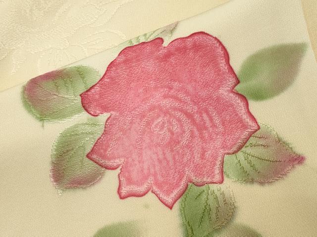 平和屋着物●上質な小紋 地紋起こし 薔薇 正絹 逸品 CABI0628gh
